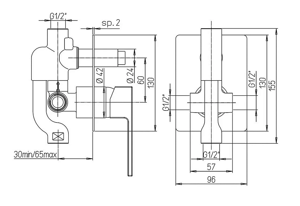 Смеситель для душа Paini Dax-r-dax 84PZ6911R черный