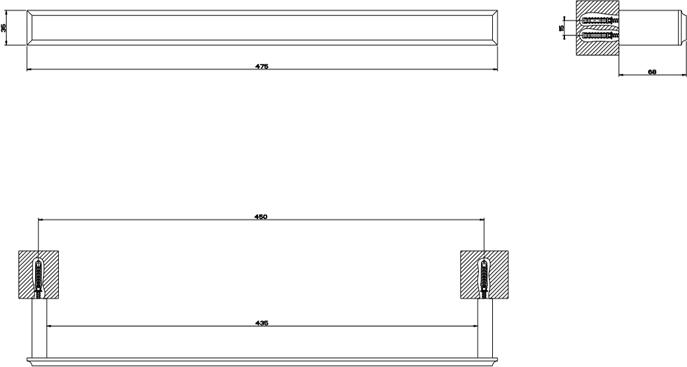 Полотенцедержатель 45 см Gessi Eleganza 46500#149, finox