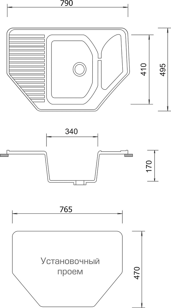 Кухонная мойка AquaGranitEx M-10 чёрная