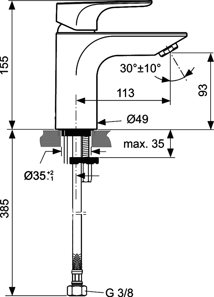 Смеситель Ideal Standard Strada A5450AA для раковины