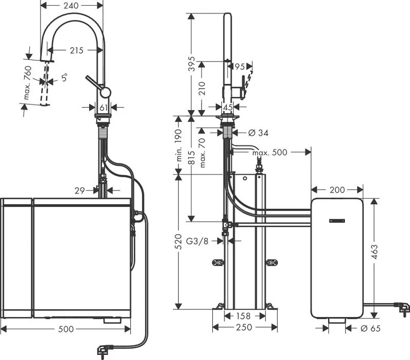 Смеситель для кухни Hansgrohe Aqittura 76806000 хром