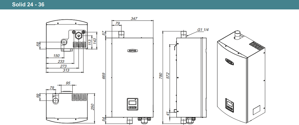 Электрический котел Zota Solid-33 SS 346842 0033 (33 кВт)