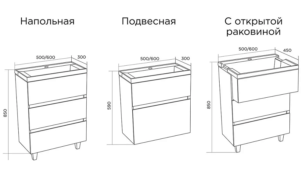 Тумба с раковиной 1MarKa Bumble У88748 белый