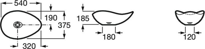 Раковина накладная 54 см Roca Ruy Ohtake 327A13000, белый