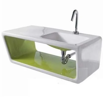 Раковина Althea ceramica Outline 30468*1 white/green зеленый, белый