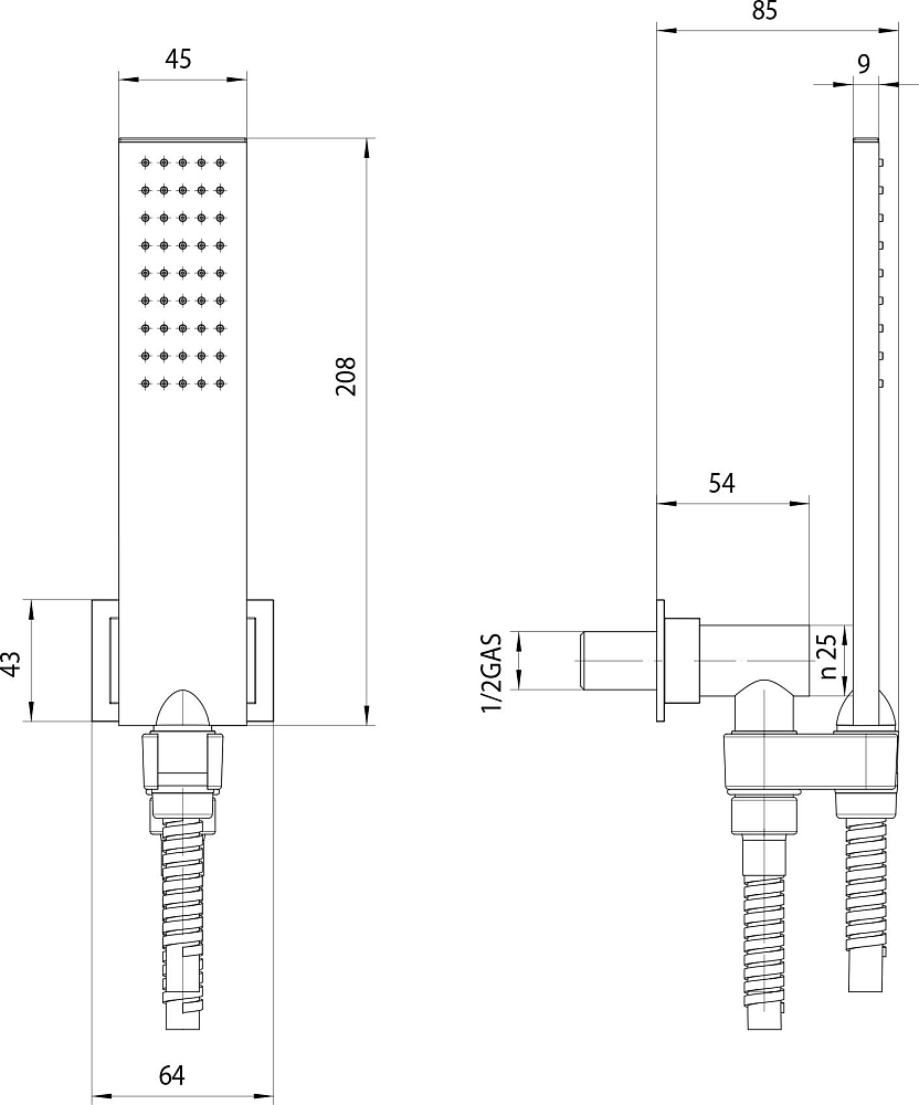 Гигиенический душ Bossini Flat-One C13001 CR