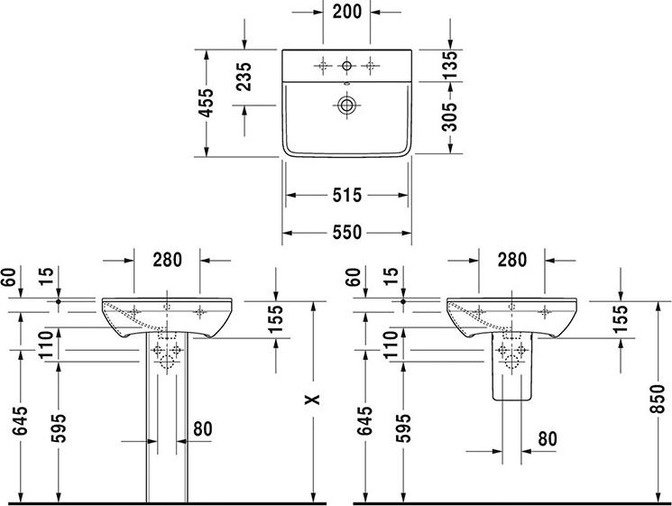 Раковина 65 см Duravit ME by Starck 2335650000