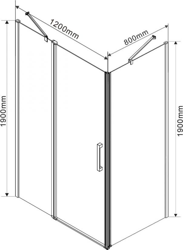 Душевой уголок Vincea Orta VSR-1O8012CL, стекло прозрачное, хром