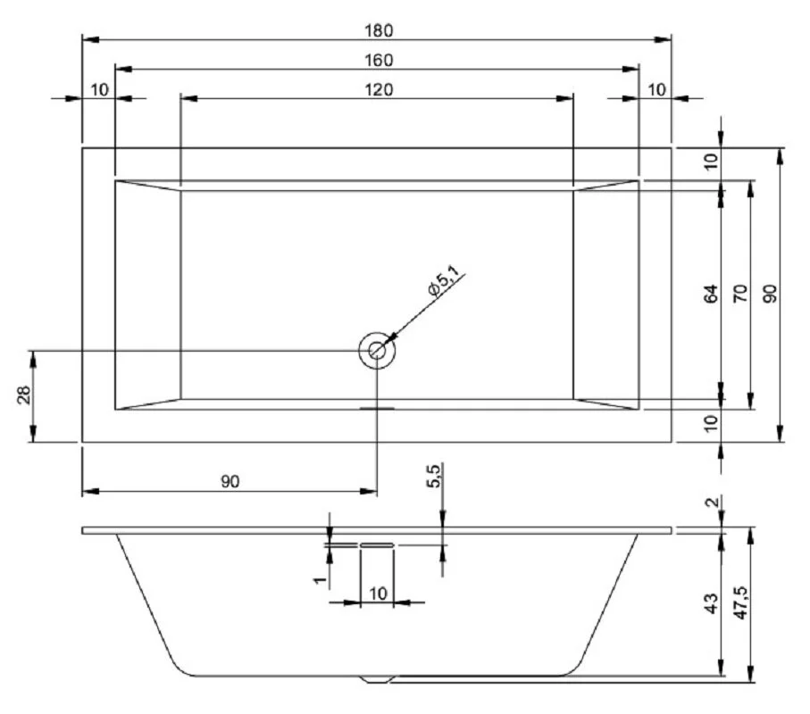 Акриловая ванна Riho Rething Cubic B107013005 белый