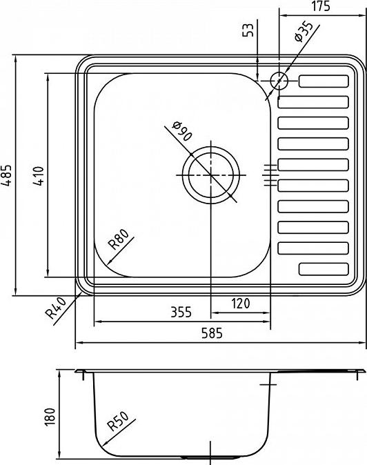 Кухонная мойка Iddis Strit STR58PLi77, хром