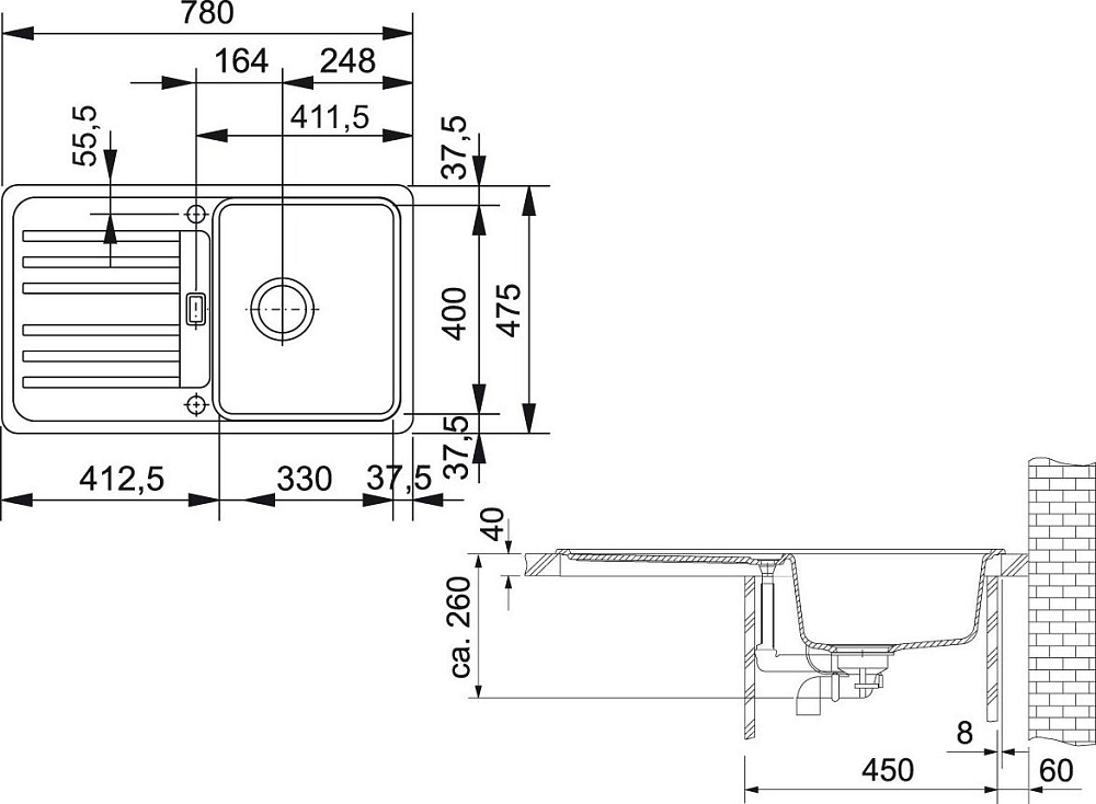 Кухонная мойка Franke Euroform EFG 614-78 бежевый