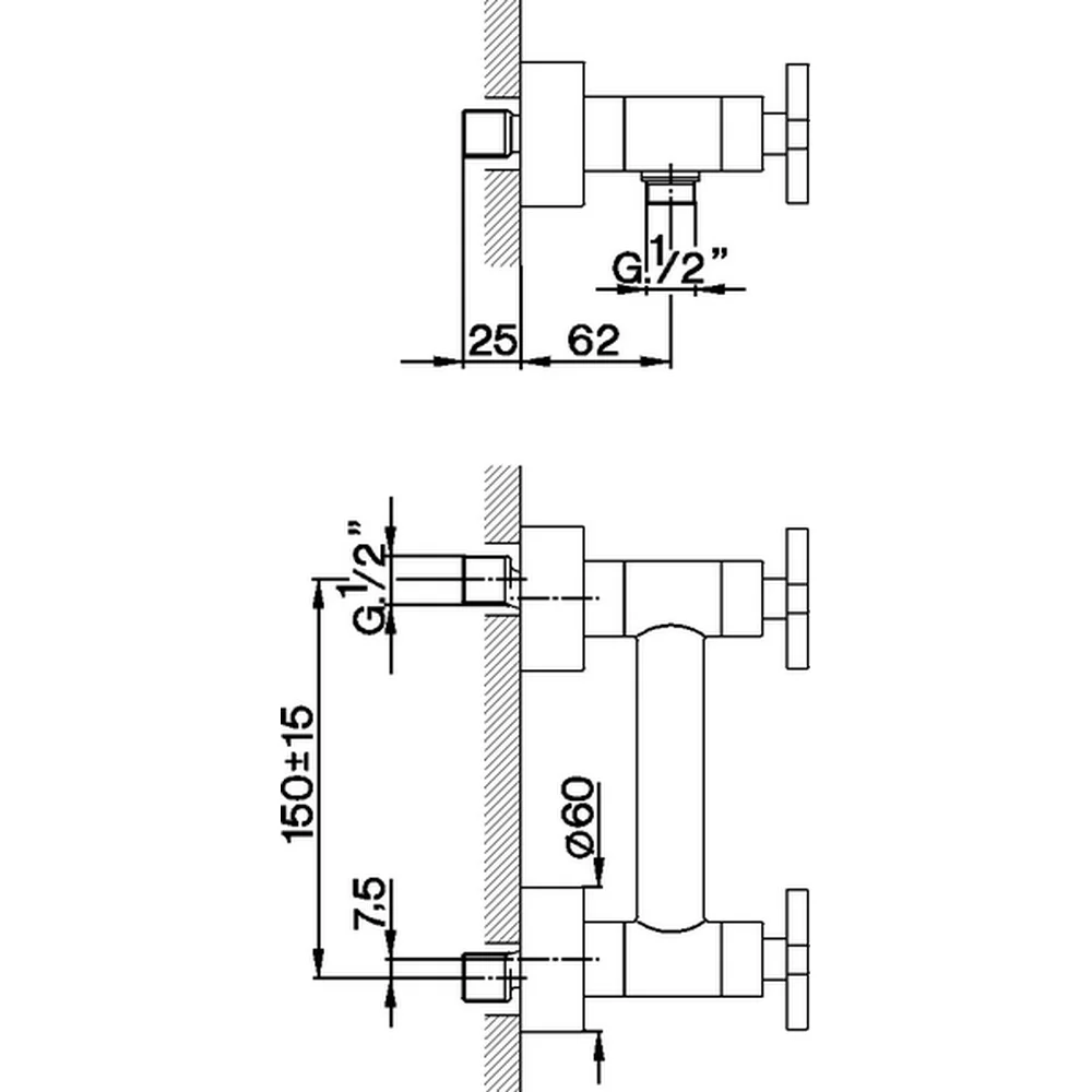 Смеситель для душа Cisal Barcelona Quad BQ00044121 хром