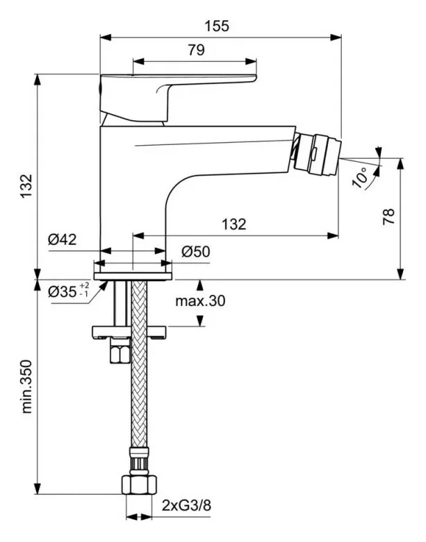 Смеситель для биде Ideal Standard Cerafine BC704AA хром