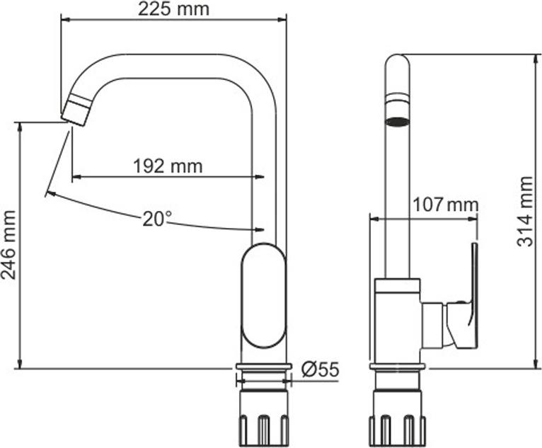 Смеситель для кухни Wasserkraft Mindel 8507, белый