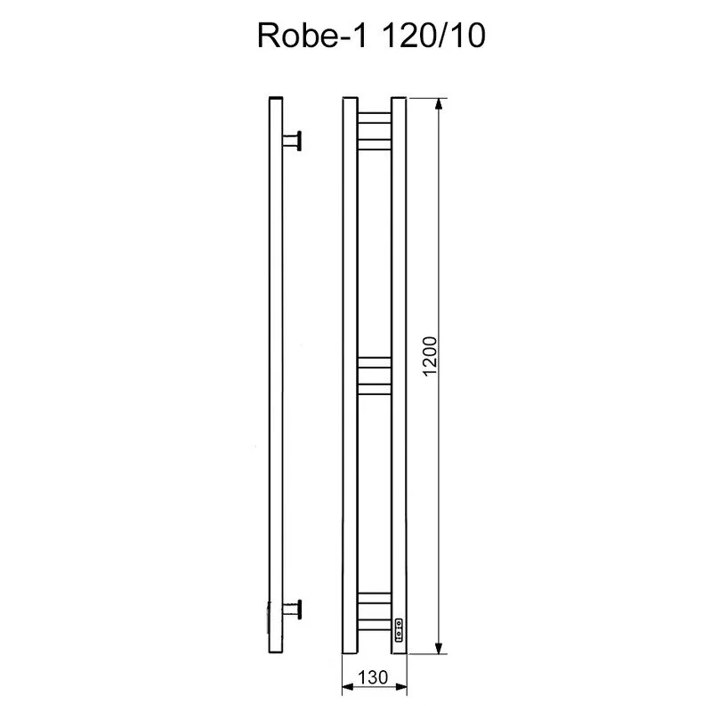 Полотенцесушитель электрический Ника Robe-1 роб-1 120/10 бел мат прав белый