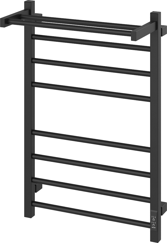 Полотенцесушитель электрический Ewrika Пенелопа L2 80х50, черный матовый, с полкой
