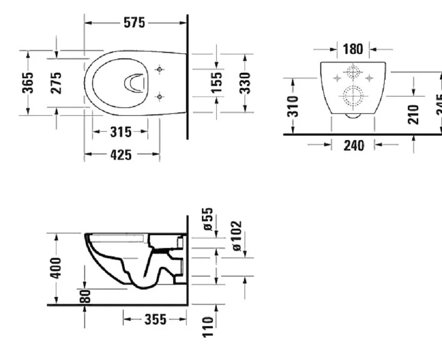 Подвесной унитаз Duravit Architec 45726900A1, Rimless, сиденье микролифт, безободковый, белый