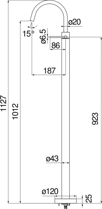 Смеситель для раковины Nobili Velis VE125189/3CR напольный, хром