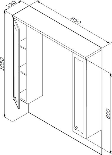 Шкаф зеркальный Am.Pm Bourgeois M65MPX0851WG