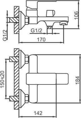 Смеситель для ванны с душем Frud R32131