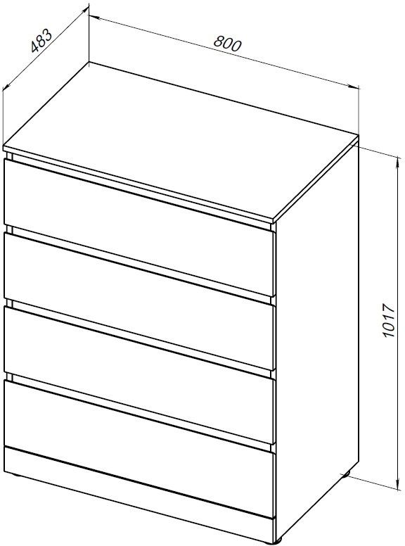 Комод Aquanet Сканди 00302541 800x480, дуб эдгрейн