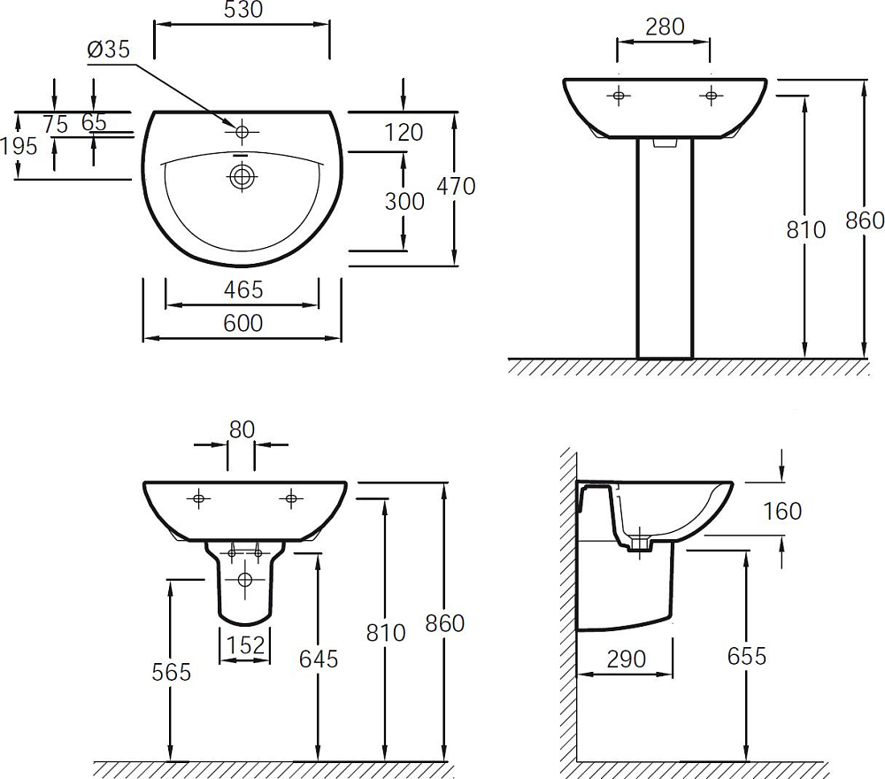 Раковина Jacob Delafon Patio E4159NG-00 60 см