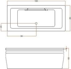 Акриловая ванна Gruppo Treesse Blanque 180х80 V1681+FINOR+V168F+V168.SX+V168.DX серая