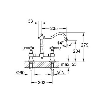 Смеситель для кухонной мойки Grohe Bridgeford 30187000