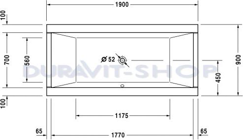 Акриловая ванна Duravit Starck 190x90 700206