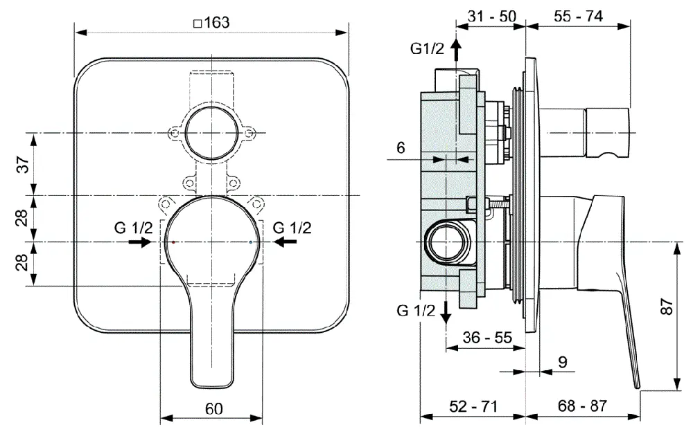 Смеситель для ванны с душем Ideal Standard Entella A6949AA хром