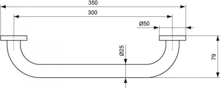 Поручень для ванны Ideal Standard IOM A9126AA, хром