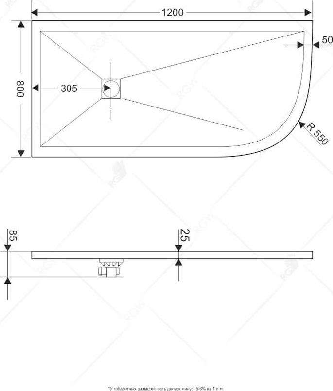 Душевой поддон RGW ST/AL-W 16154128-01L 80x120 см, белый