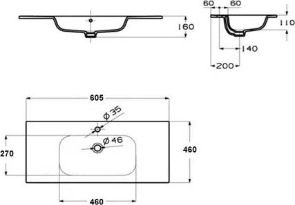 Тумба с раковиной Roca The Gap 60 ZRU9307578 + смеситель, белый глянец