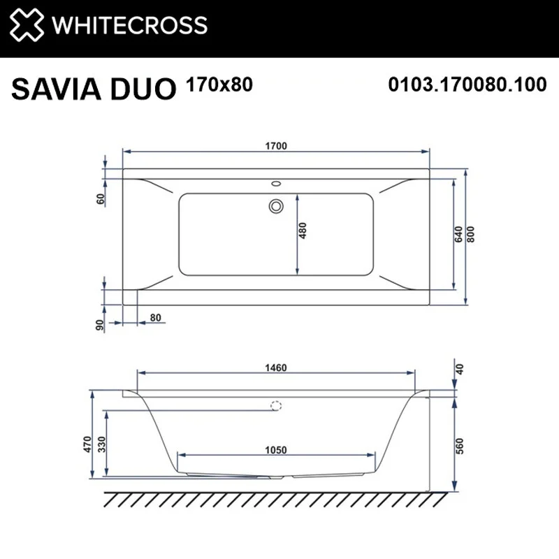 Акриловая ванна Whitecross Savia Duo 0103.170080.100 белый