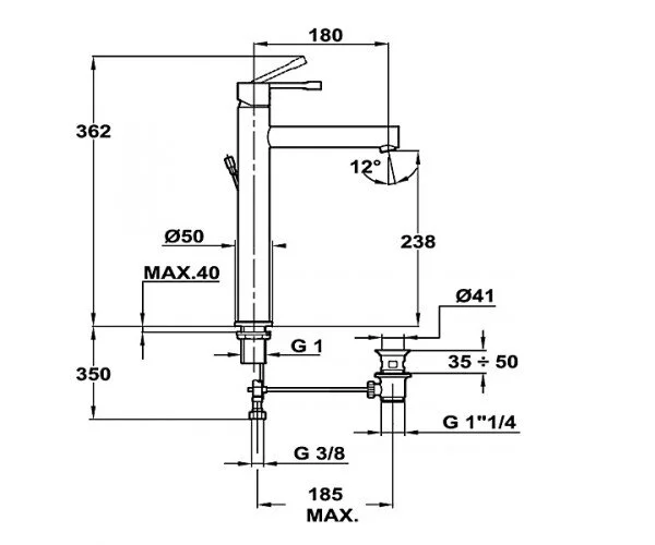 Смеситель для раковины Teka Alaior XL 55.362.02.10 хром