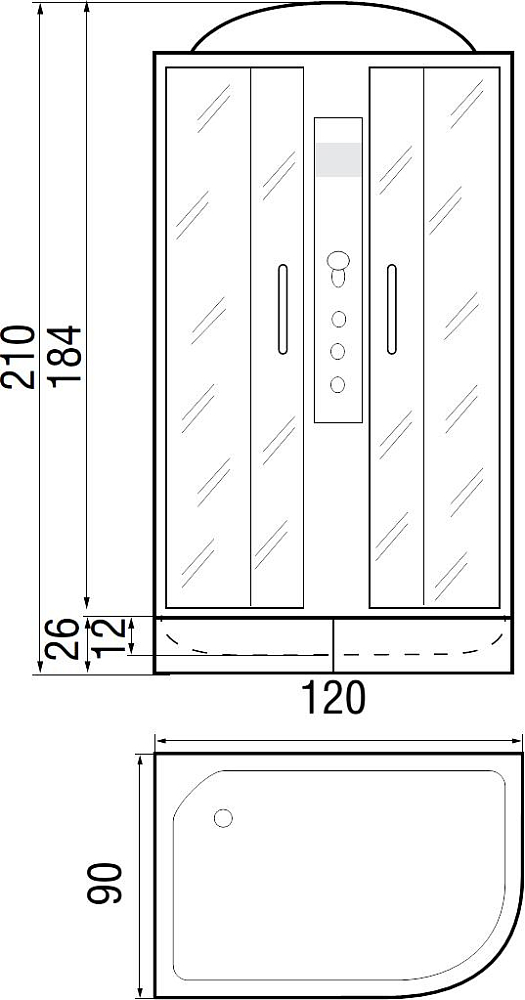 Душевая кабина River Desna 120/90/26 MT L