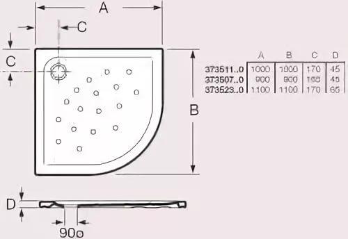 Поддон для душа Roca Malta Angular Extraplano 100x100 373511000