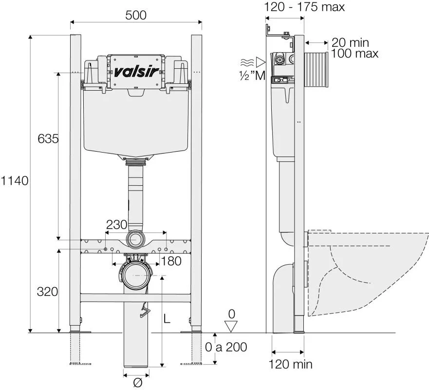 Инсталляция для унитаза Valsir Winner S, VS0853202