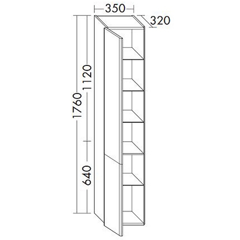 Шкаф пенал Burgbad Iveo 35 R HSIE035RF2833G0161, белый глянцевый