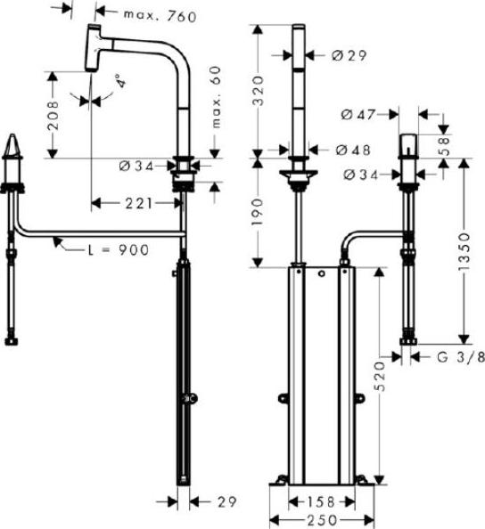 Кухонная мойка с встроенным смесителем Hansgrohe C51-F450-06 43217000