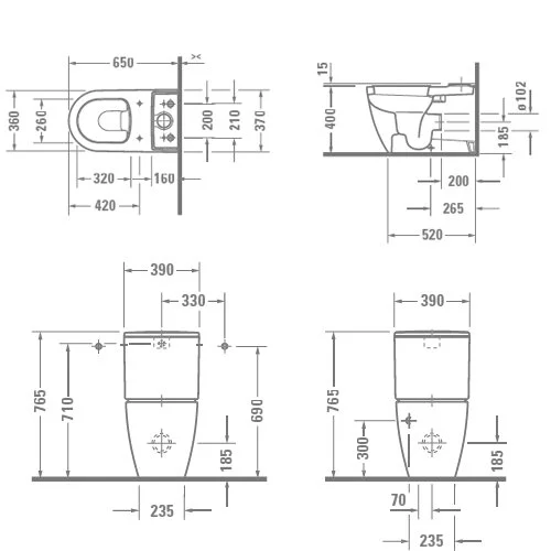 Напольный унитаз Duravit ME by Starck 2170090000 с микролифтом