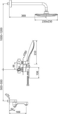 Душевой комплект Gappo G7148-8