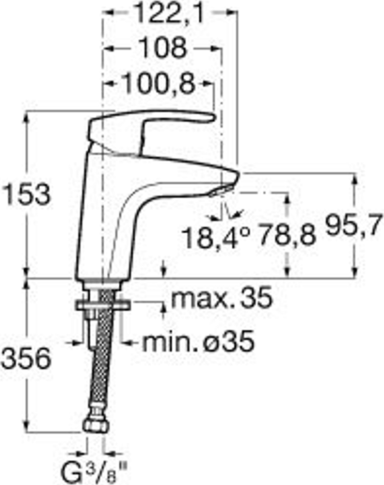 Смеситель для раковины Roca Monodin-N 5A3B98C0M