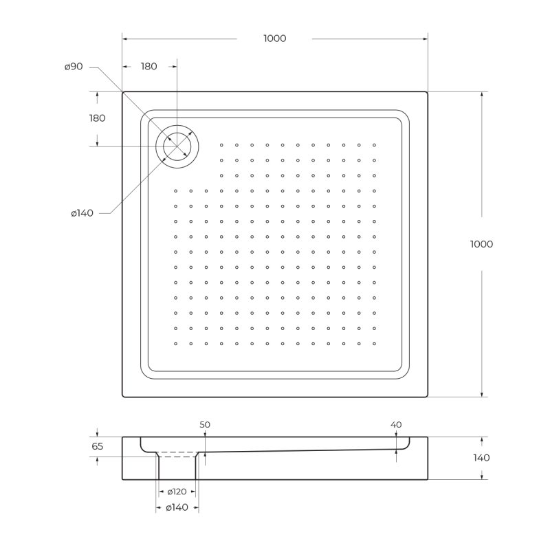 Акриловый поддон BelBagno TRAY-BB-A-100-15-W 100x100 см, белый