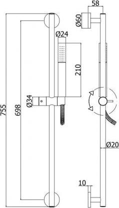 Душевой гарнитур Paffoni Life ZSAL135NO, чёрный