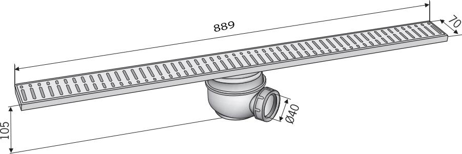 Душевой лоток ACO Showerdrain 405726 с решёткой