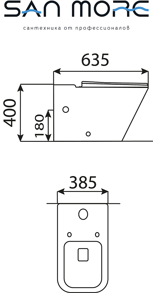 Унитаз напольный San More Ispirare SMT971910/SMT971906 с сиденьем микролифт, белый