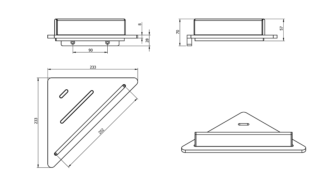 Полка Langberger Accessories 73451-WH хром