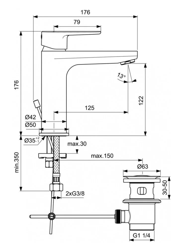 Смеситель для раковины Ideal Standard Cerafine BC699AA хром