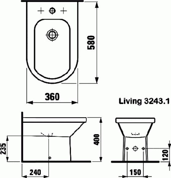 Подвесное биде Laufen Living 8.3243.1.000.304.1